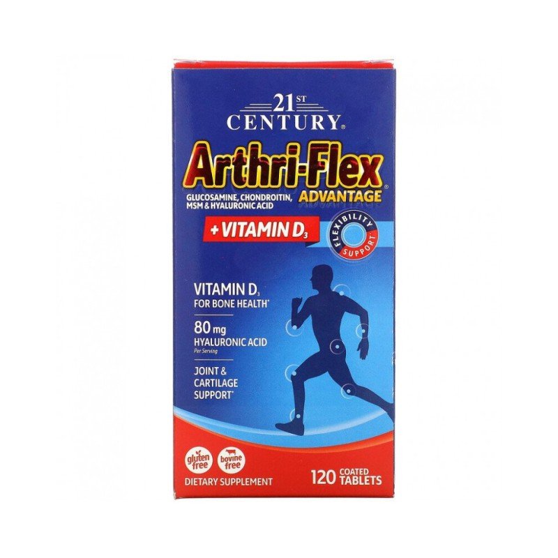 21st Century Arthri-Flex Advantage + Vitamin D3 120 таблетки за здрави стави и кости - Arthri-Flex Advantage + Vitamin D3 120 таблетки | 21st Century  Поддържа здравето на ставите и хрущялите Насърчава нормалната подвижност и гъвкавост Предпазва от счупва