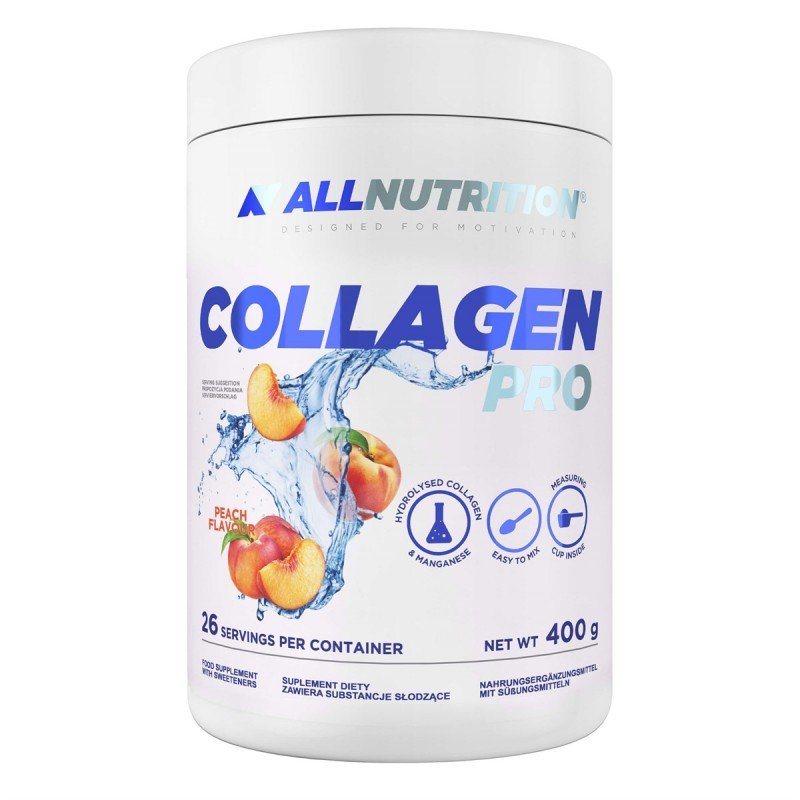 Allnutrition Collagen Pro - Колаген - ALLNUTRITION COLLAGEN PRO е хранителна добавка, съдържаща хидролизиран колаген, екстракт от тамян Boswellia serrata, хиалуронова киселина, хондроитин сулфат, глюкозамин сулфат, куркума, витамини и минерали. КОЛАГЕН ПР