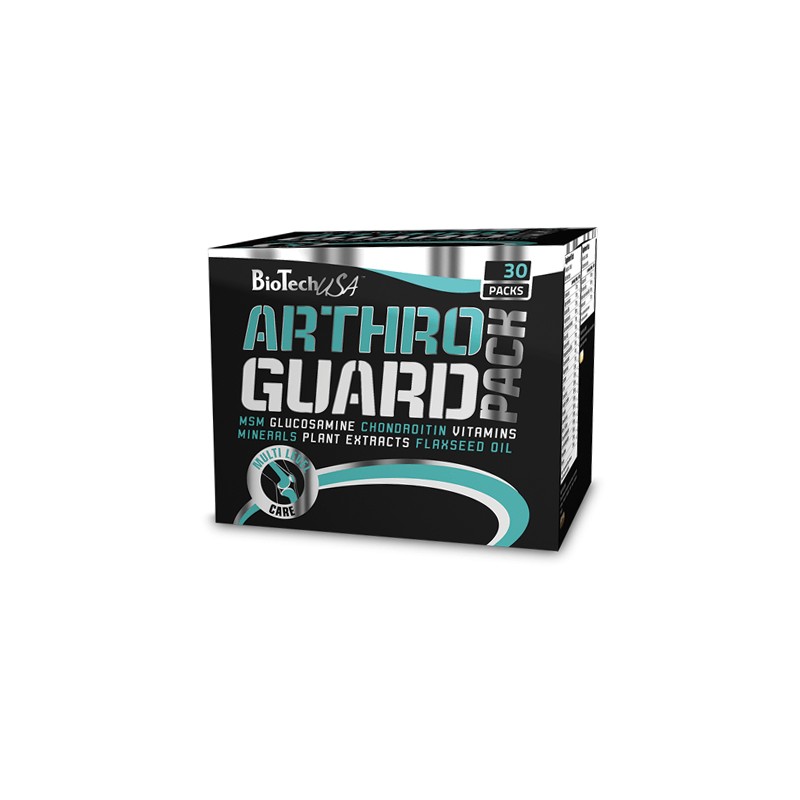Biotech USA Arthro Guard Pack - Комплекс за стави 30 пакета - Arthro Guard Pack на BioTech USA обединява силите на различни вещества, за да предложи 360° грижа. Неговата превъзходна формула включва 1000 mg глюкозамин, 1000 mg хондроитин, 1000 mg MSM и 500