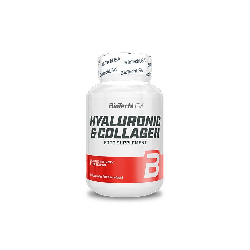 Biotech USA Hyaluronic & Collagen - Хиалуронова киселина и колаген за стави 30 капсули - Biotech USA Hyaluronic Acid & Collagen е комплексна формула, която съдържа хиалуронова киселина и колаген. Тези две съставки се използват от години в естетичн