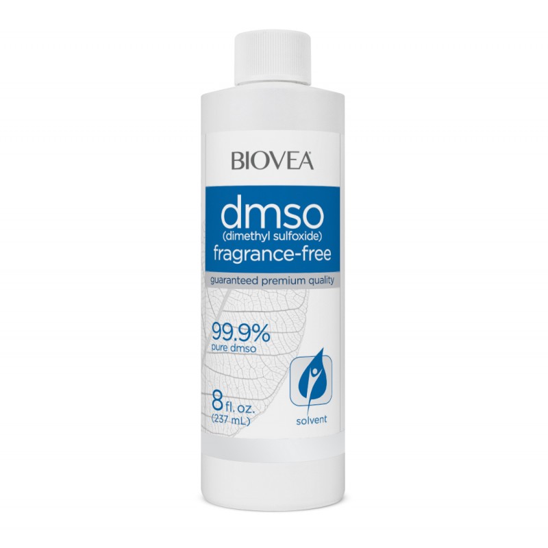 Biovea DMSO Liquid - Какво е DMSO? DMSO 99,9% концентриран без ароматизатор се използва повече от 100 години. Това е естествено вещество, получено от дървесна маса и е безвредно, когато се използва с правилните предпазни мерки. Про