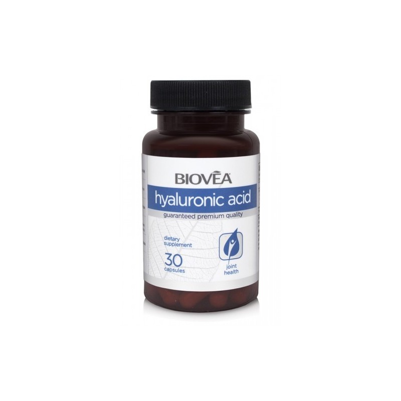 Biovea Hyaluronic Acid 40 mg - Хиалуронова Киселина за здрави кожа и стави 30 капсули - Biovea Hyaluronic Acid 40mg помага за поддържане на нивата на колаген. Общоприето е, че при нормални обстоятелства изчерпването на колагена е основният фактор за нерав