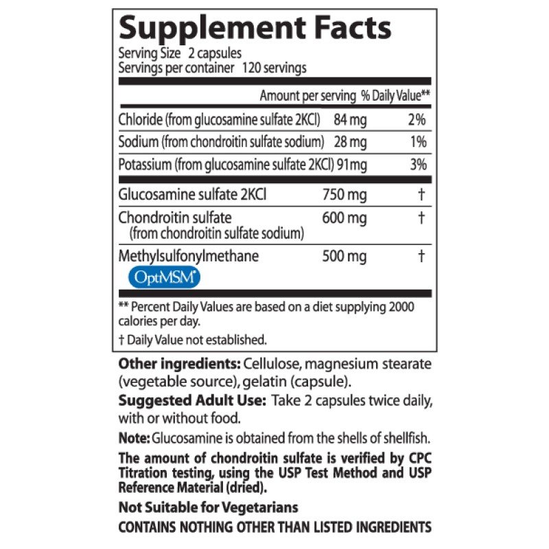 Doctor's Best Glucosamine Chondroitin & MSM 120 капсули, Doctor's Best Glucosamine Chondroitin & MSM, Хранителни добавки за стави, кости и сухожилия Doctor's Best Glucosamine Chondroitin & MSM 120 капсули - Doctor's Best Glucosamine Chondroitin & MSM комплект глюкозамин, хондроитин и МСМ за здрави стави, връзки, сухожилия, хрущяли и кости - ползи, как действа комплексът, свойства на отделните