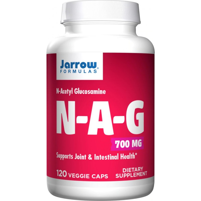 Jarrow Formulas N-A-G 700 mg - N-Acetyl Glucosamine - Глюкозамин 120 капсули - N-ацетил глюкозаминът е аминозахарид, синтезиран от глюкоза и аминокиселината L-глутамин, който е стабилизиран чрез комплексирането му с ацетилова група. N-ацетил глюкозаминът 