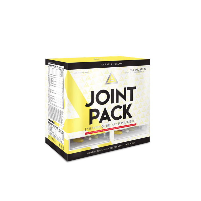 Lazar Angelov Nutrition Joint Pack - Комплекс за стави 30 сашета, Lazar Angelov Nutrition Joint Pack - Ставен Комплек, Хранителни добавки за стави, кости и сухожилия Lazar Angelov Nutrition Joint Pack - Комплекс за стави 30 сашета - Много съставки в едно саше,при тежки натоварвания.Високоефективна комбинация от хранителни вещества за ревитализиране на вашите кости и стави. Тази подобрена формула е майсторска комбинаци