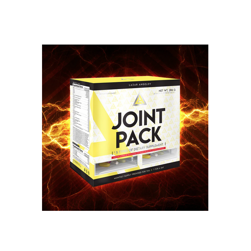 Lazar Angelov Nutrition Joint Pack - Комплекс за стави 30 сашета, Lazar Angelov Nutrition Joint Pack - Ставен Комплек, Хранителни добавки за стави, кости и сухожилия Lazar Angelov Nutrition Joint Pack - Комплекс за стави 30 сашета - Много съставки в едно саше,при тежки натоварвания.Високоефективна комбинация от хранителни вещества за ревитализиране на вашите кости и стави. Тази подобрена формула е майсторска комбинаци