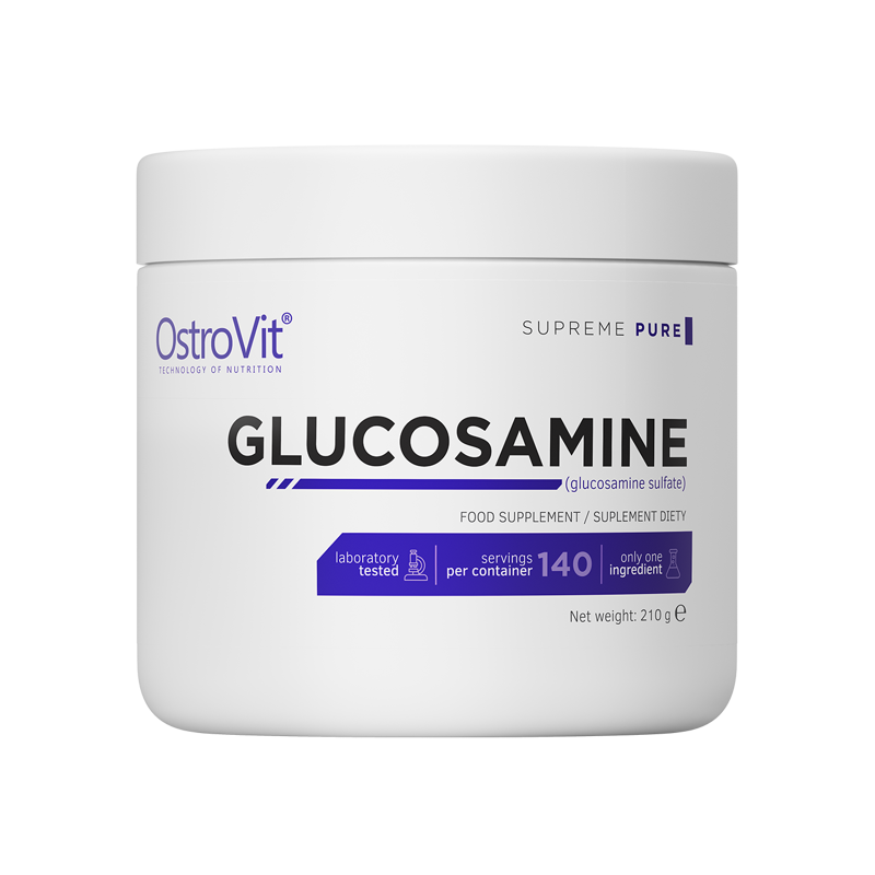 Ostrovit Glucosamine Sulphate Powder 210 г - OstroVit Glucosamine Sulphate Powder е хранителна добавка, която подпомага състава на ставите и хрущялите.Глюкозаминът е аминозахарид, който се използва при изграждането на ставите и хрущялите. Намира се естест