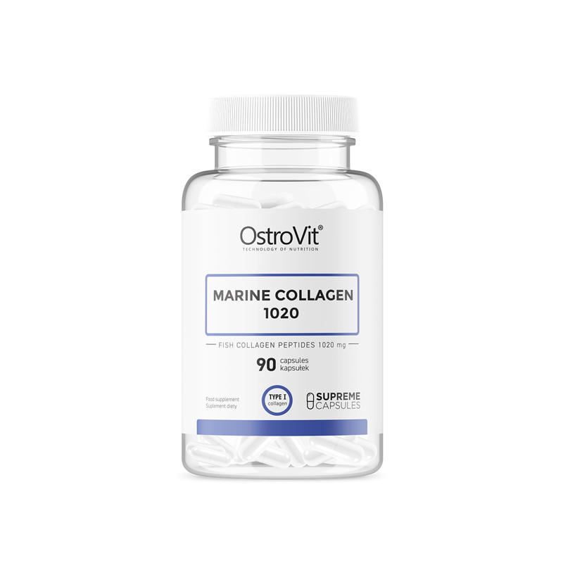 OstroVit Marine Collagen 90 капсули - OstroVit Marine Collagen 1020 mg 90 капс OstroVit Marine Collagen 1020 mg е хранителна добавка в капсули, съдържащи пептиди от рибен колаген. Продуктът е създаден за всички хора, които се грижат за красивия и здравос