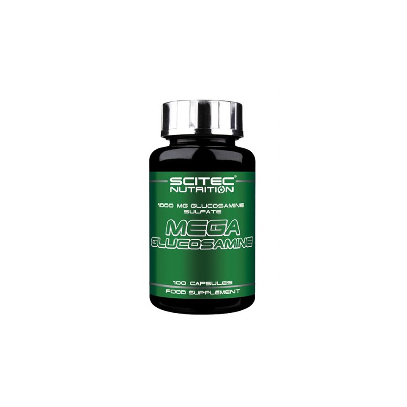 Scitec Mega Glucosamine 100 капсули, Scitec Mega Glucosamine, Хранителни добавки за стави, кости и сухожилия Scitec Mega Glucosamine 100 капсули - Глюкозаминът е аминомонозахарид, който естествено се съдържа в човешкото тяло. Глюкозамин се използва при изграждането на ставите и хрущялите. При наличието на повече глюкозамин човешкото тяло се изграждат по-бързо