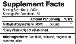 Biovea MSM 500 mg - МСМ 500 мг за стави 180 капсули Biovea MSM 500 mg - МСМ 500 мг за стави 180 капсули